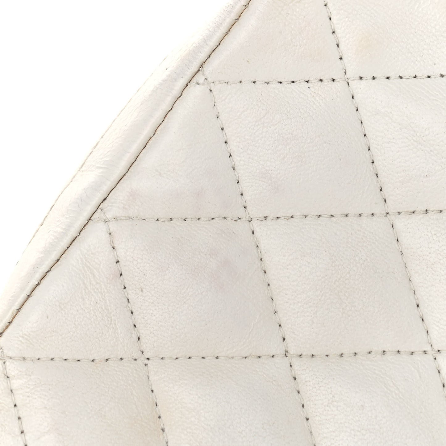 Lambskin Quilted Single Flap White