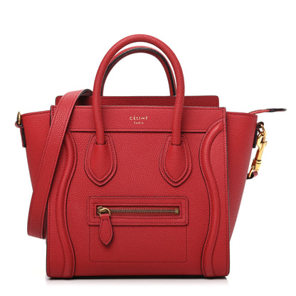 Celine Baby Grained Calfskin Nano Luggage Red 1 of 9