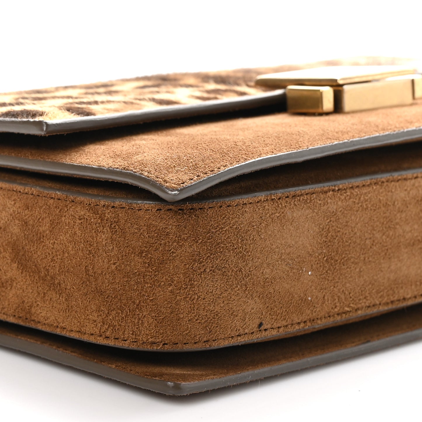 Pony Hair Suede Leopard Print Medium Bellechasse Brown