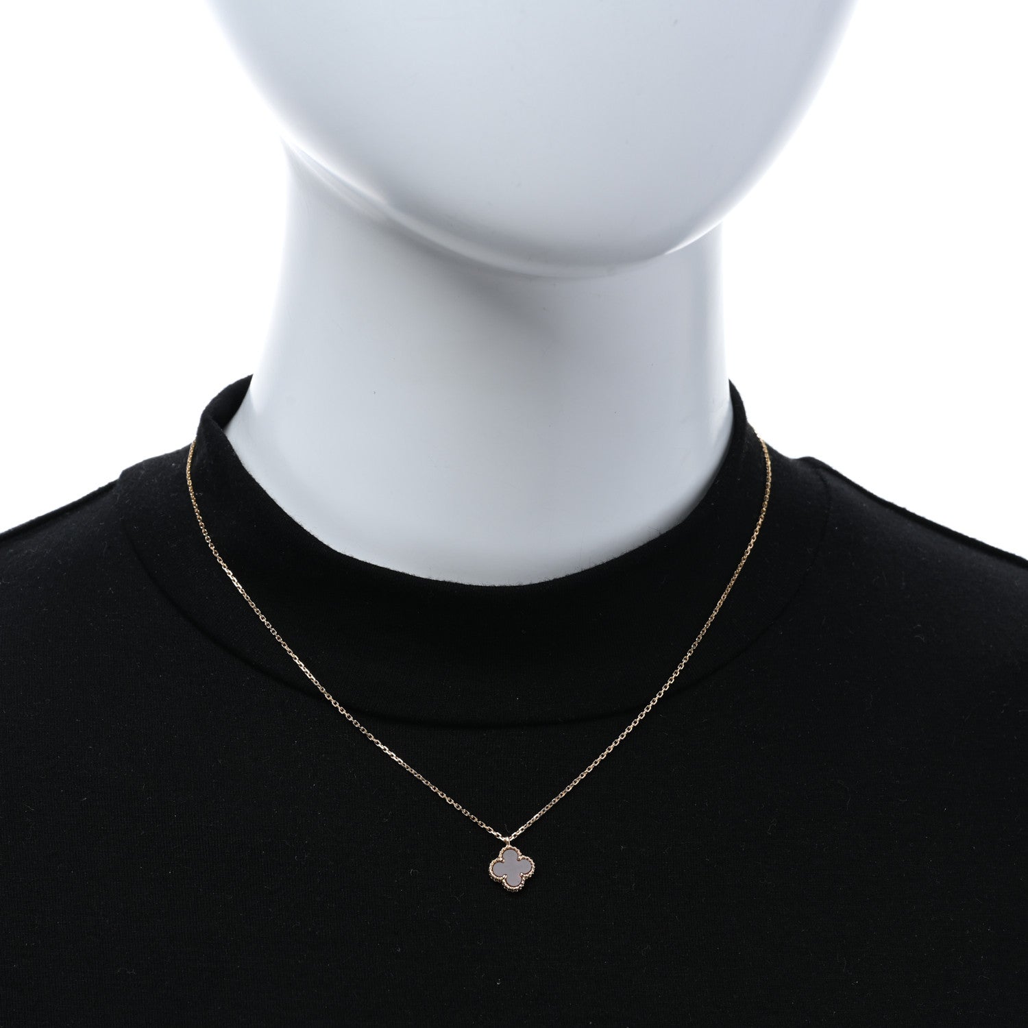 Van Cleef & Arpels 18K Rose Gold Carnelian Sweet Alhambra Pendant Necklace 3 of 5