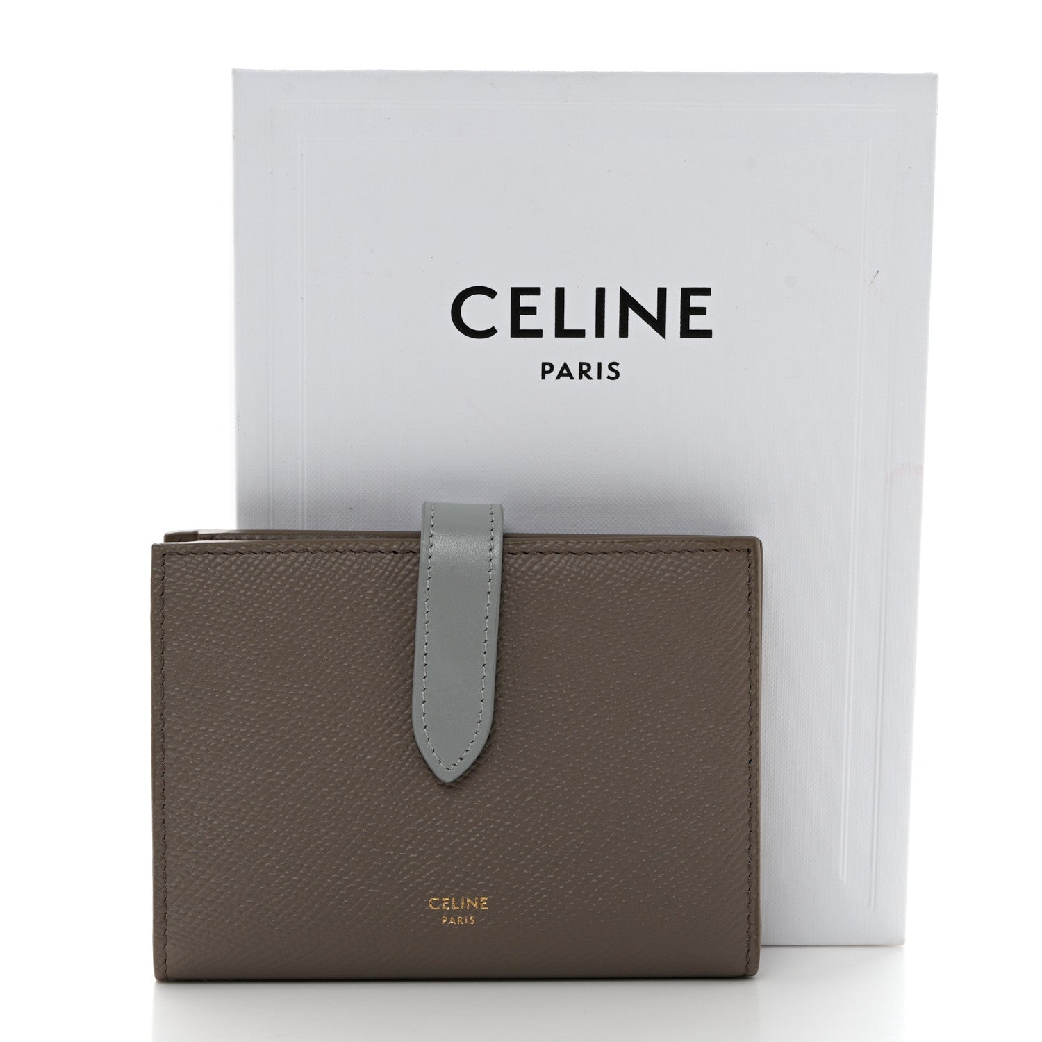 Celine Grained Calfskin Small Multifunction Strap Wallet Pebble Mineral 8 of 8