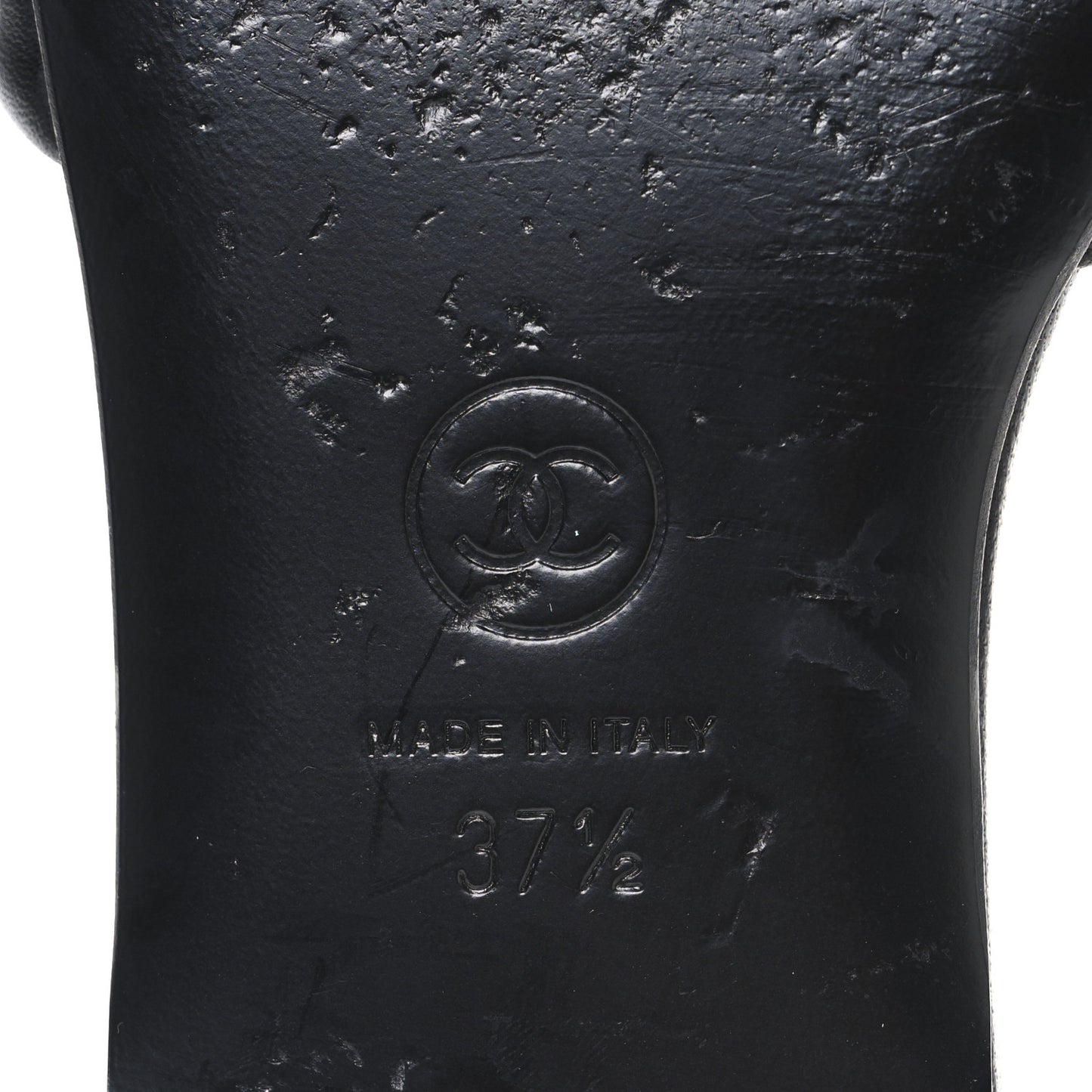 Lambskin Pearl CC Sandals 37.5 Black