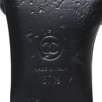 Chanel Lambskin Pearl CC Sandals 37.5 Black 8 of 11
