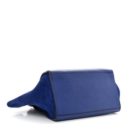 Celine Drummed Calfskin Suede Small Trapeze Indigo 4 of 10