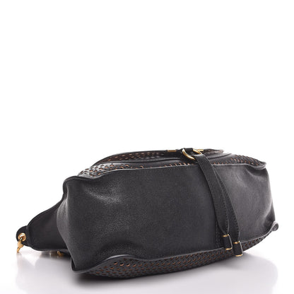 Chloe Calfskin Perforated Medium Marcie Satchel Black 5 of 9
