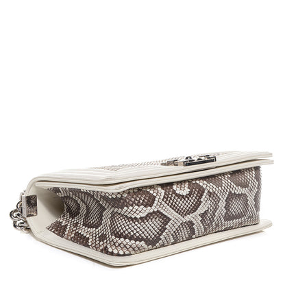 Chanel Python Calfskin Medium Boy Flap White 4 of 9