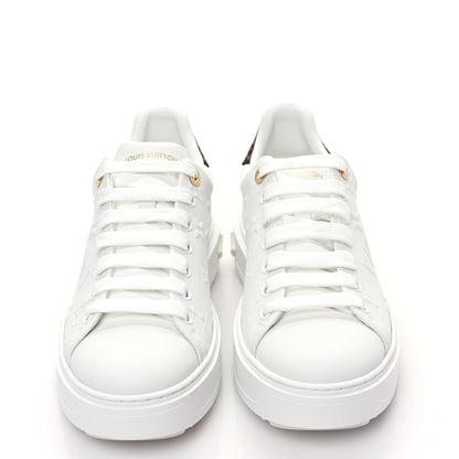 Louis Vuitton Lambskin Embossed Monogram Time Out Sneakers 39 White 2 of 8