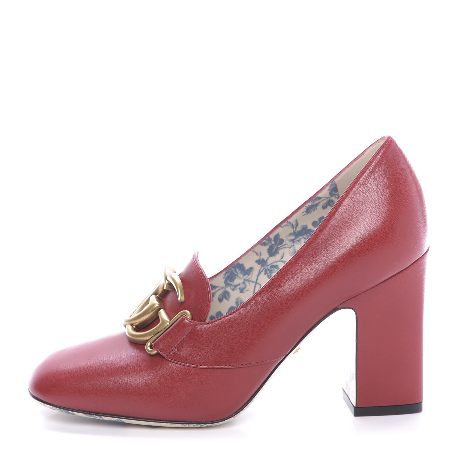 Gucci Malaga Kid GG Victoire 95mm Loafer Pumps 36 Hibiscus Red 1 of 11