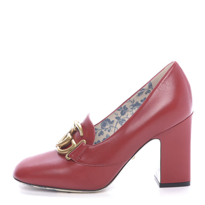 Gucci Malaga Kid GG Victoire 95mm Loafer Pumps 36 Hibiscus Red 1 of 11