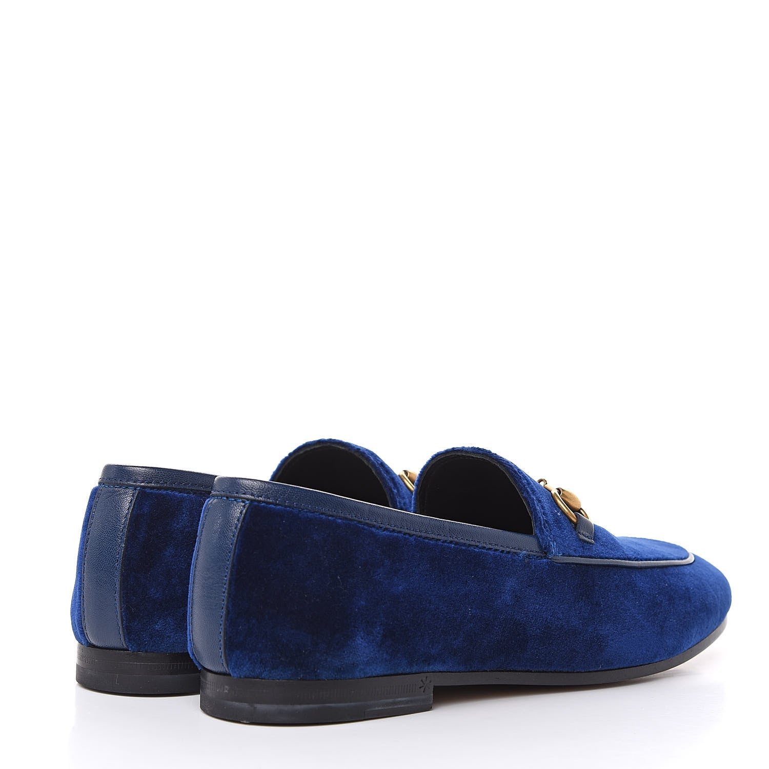 Gucci Velvet Horsebit Womens Jordaan Loafers 35 Blue Cobalt 5 of 10
