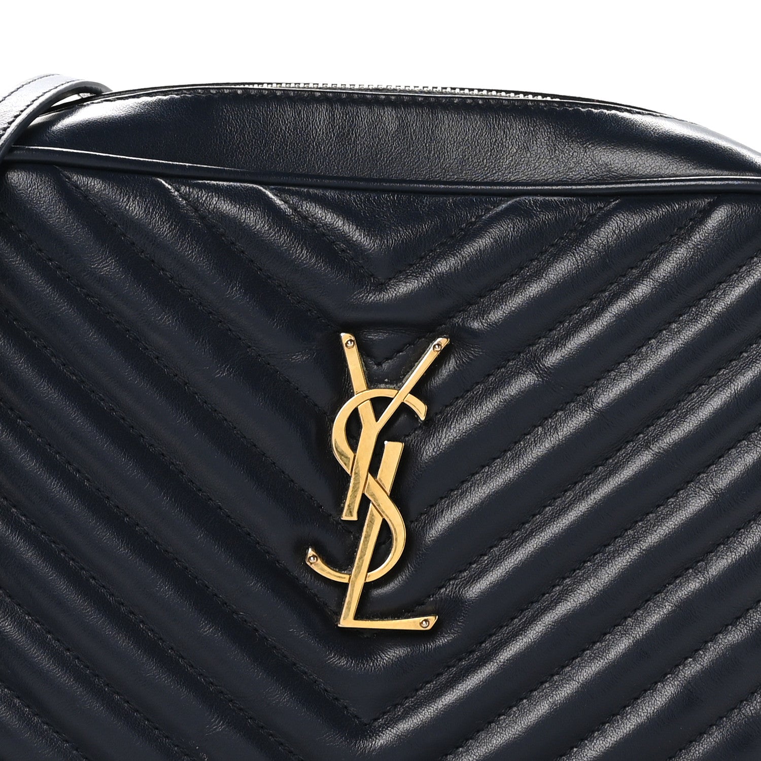 Saint Laurent Calfskin Matelasse Monogram Lou Camera Bag Deep Marine 8 of 11