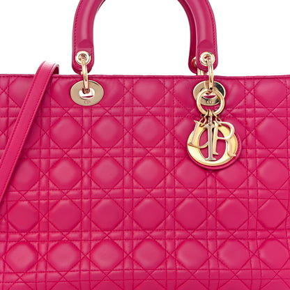Christian Dior Lambskin Cannage Large Lady Dior Pink 8 of 21