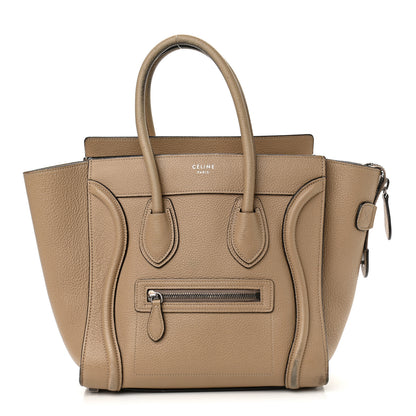 Celine Drummed Calfskin Micro Luggage Dune 1 of 23
