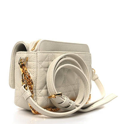 Christian Dior Supple Calfskin Cannage Caro Pouch with Chain Latte 3 of 11
