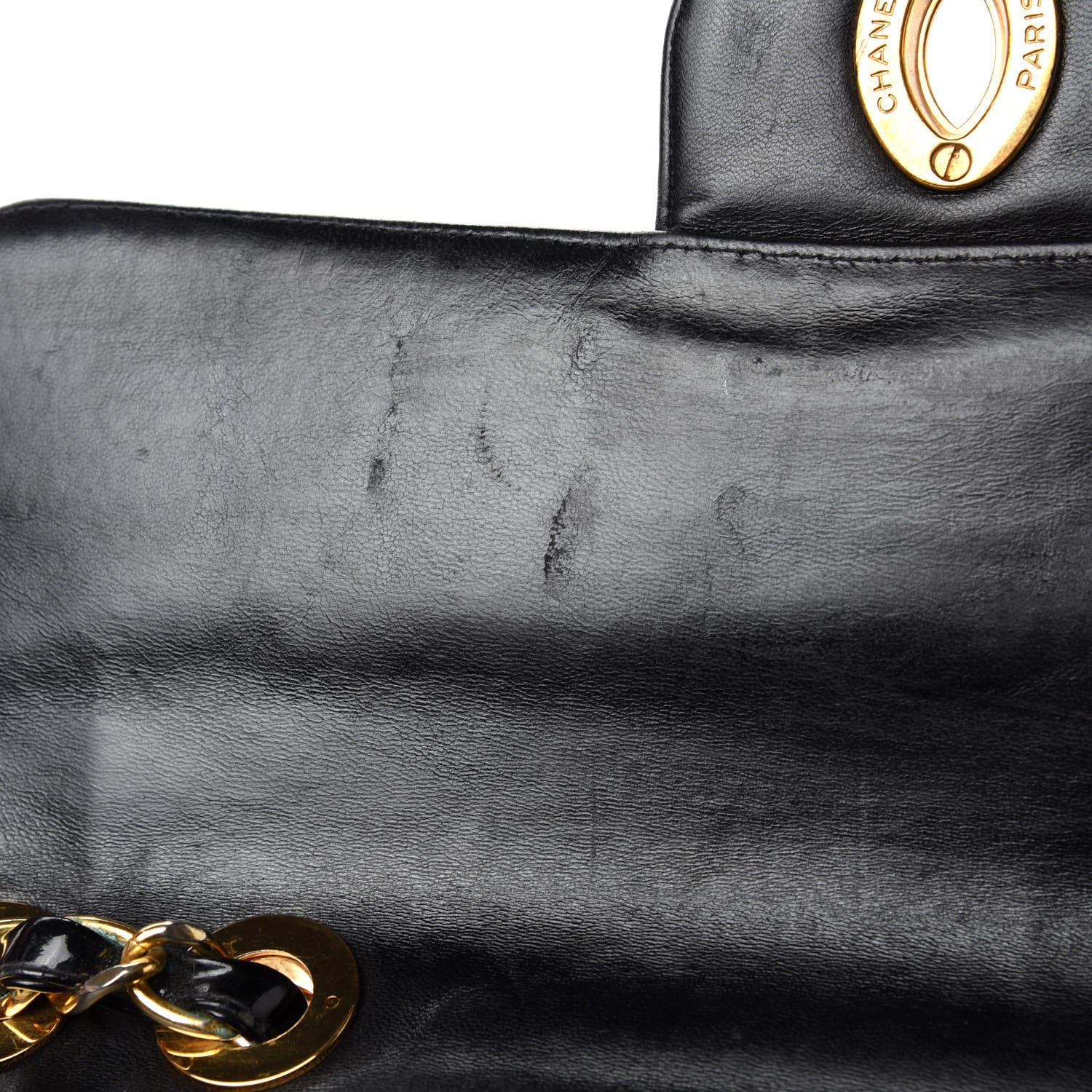 Chanel Patent Vertical Quilted Jumbo Single Flap Black 13 of 17