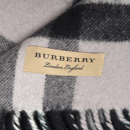 Burberry Wool Cashmere Oversized Reversible Check Duffle Scarf Black 5 of 5
