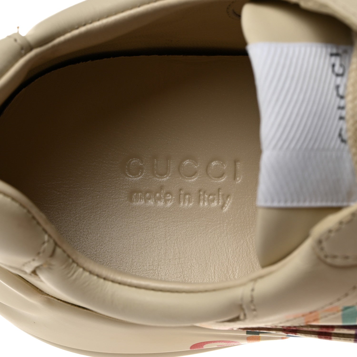 Gucci X THE NORTH FACE Calfskin Womens Rhyton Sneakers 37.5 Special Ivory 6 of 9