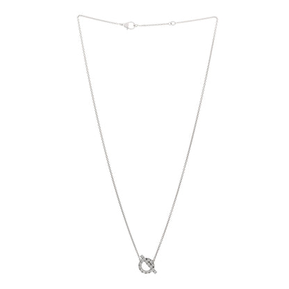 Hermes 18K White Gold Diamond Finesse Pendant Necklace 3 of 5