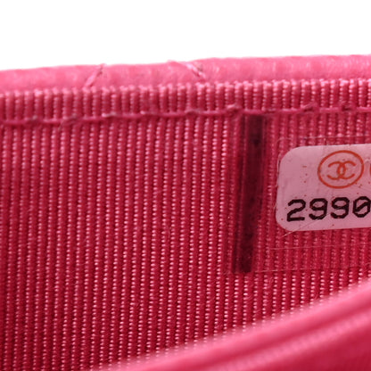 Chanel Caviar Quilted Flap Card Holder Wallet Dark Pink 8 of 8