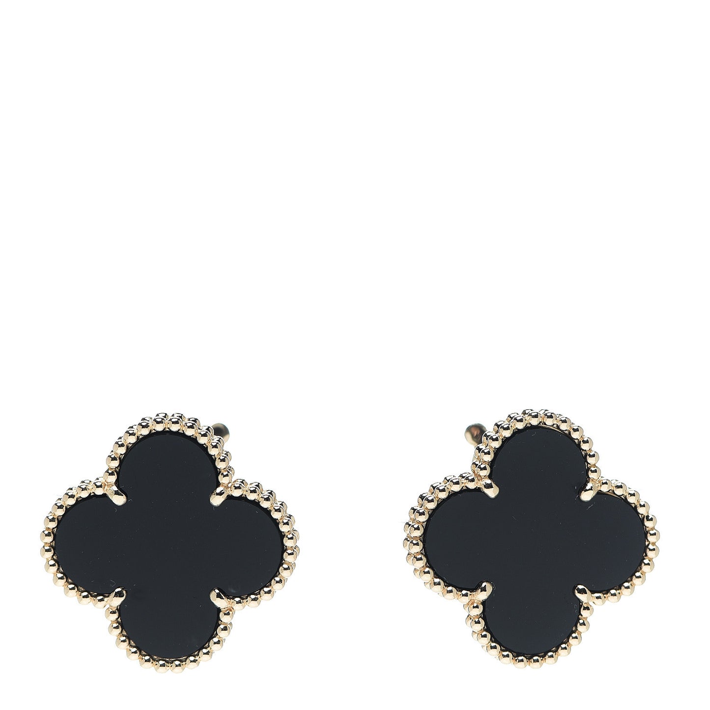 18K Yellow Gold Black Onyx Magic Alhambra Earrings