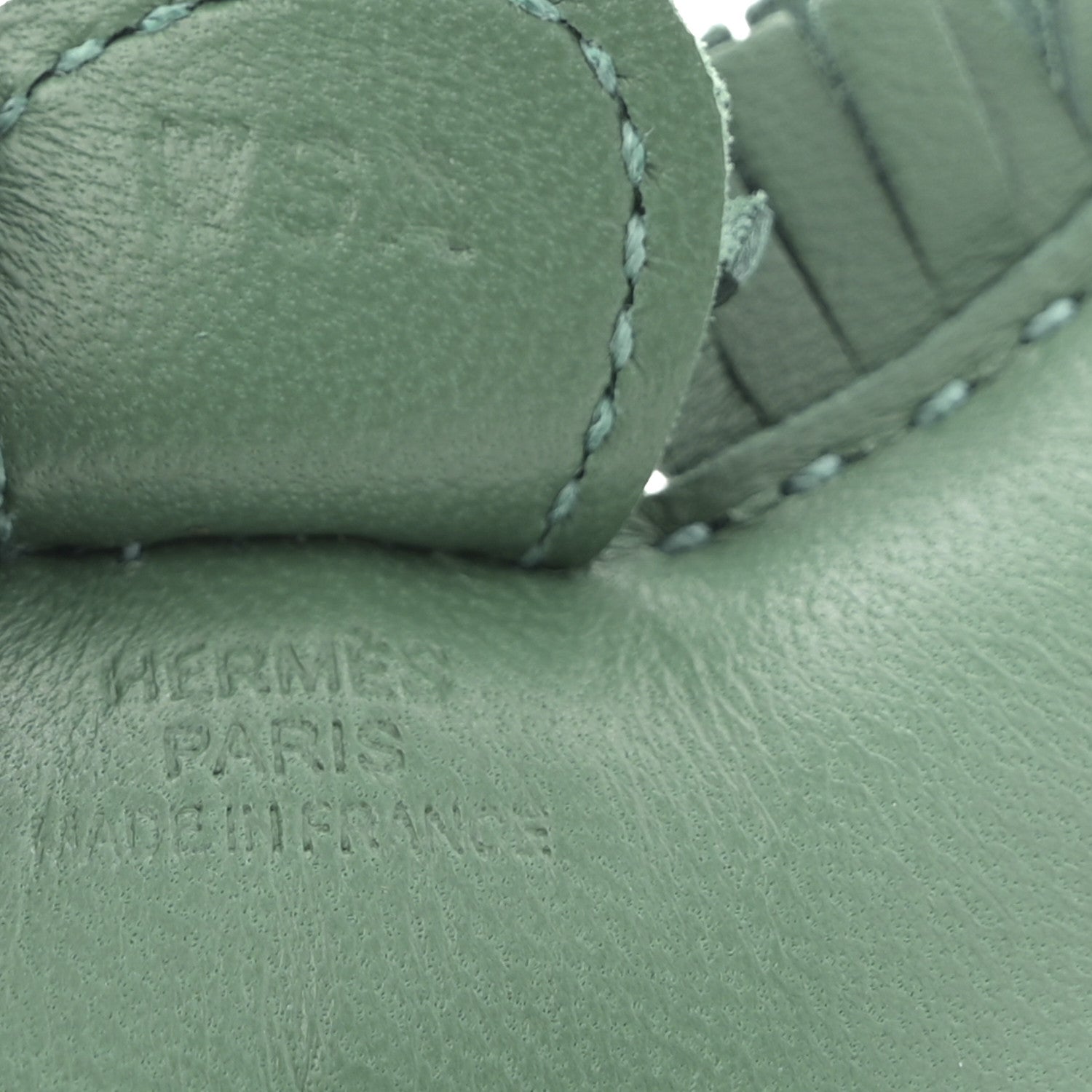 Hermes Milo Lambskin Grigri Rodeo Horse Bag Charm PM Vert Cypress 4 of 4