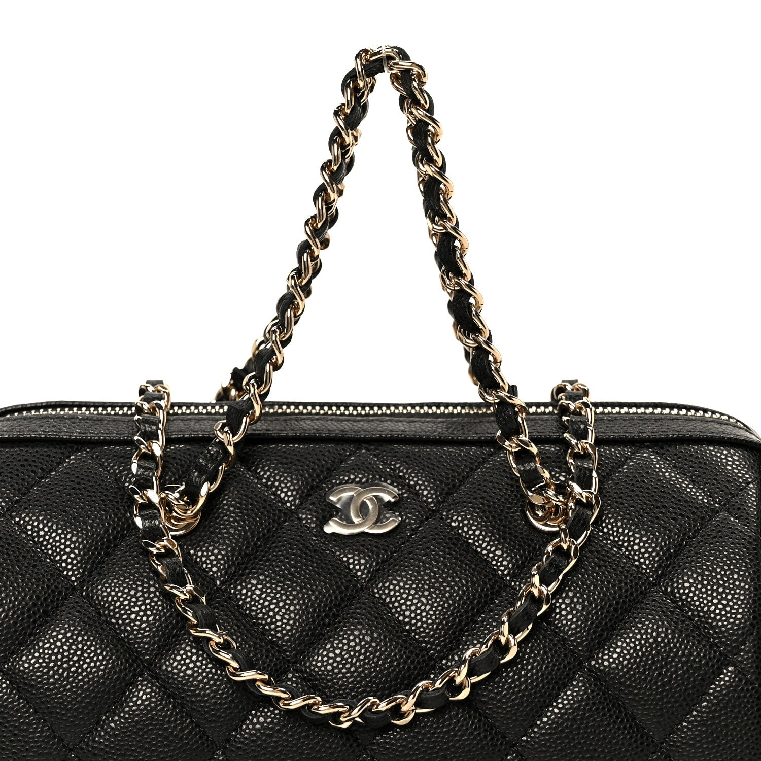 Chanel Caviar Quilted Barrel Clutch With Chain Black 8 of 11