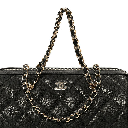 Chanel Caviar Quilted Barrel Clutch With Chain Black 8 of 11
