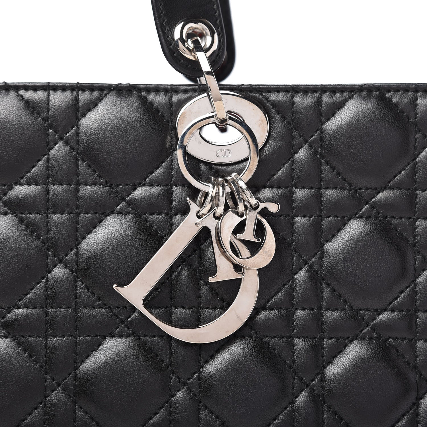 Christian Dior Lambskin Cannage Large Lady Dior Shopper Tote Black 10 of 10