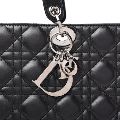 Christian Dior Lambskin Cannage Large Lady Dior Shopper Tote Black 10 of 10