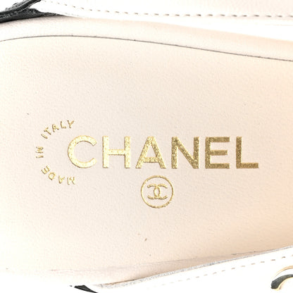 Chanel Lambskin Slingback Pumps 40 White Black 8 of 10