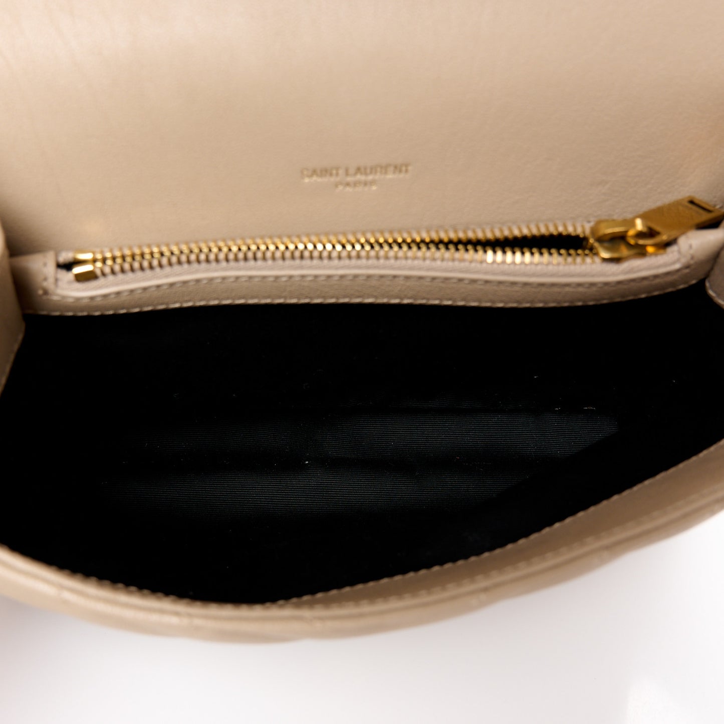 Sheepskin Matelasse Chevron Monogram Medium College Bag Dark Beige