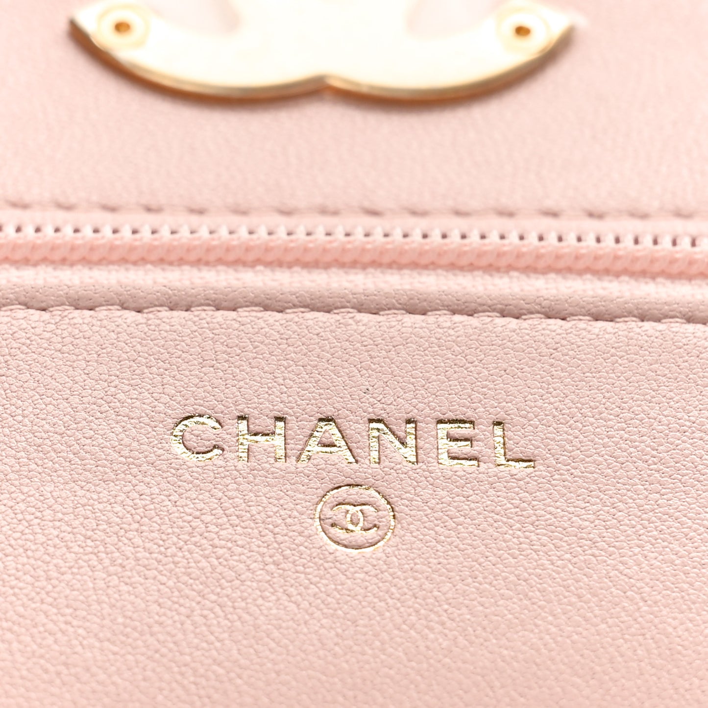 Lambskin Quilted Chanel 19 Wallet On Chain WOC Light Pink