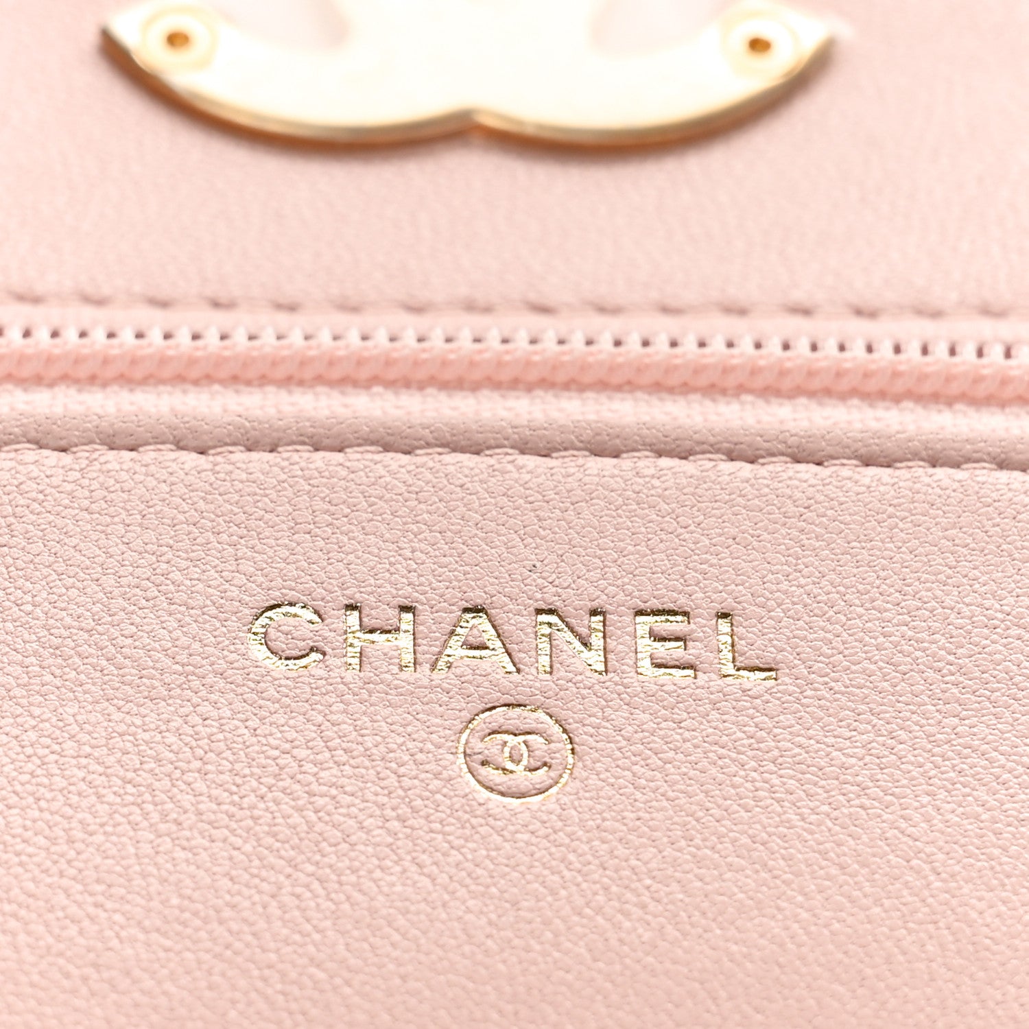 Chanel Lambskin Quilted Chanel 19 Wallet On Chain WOC Light Pink 6 of 10