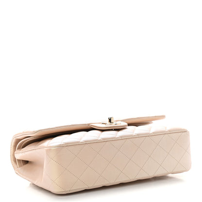 Chanel Iridescent Calfskin Quilted Medium Double Flap Beige 4 of 11
