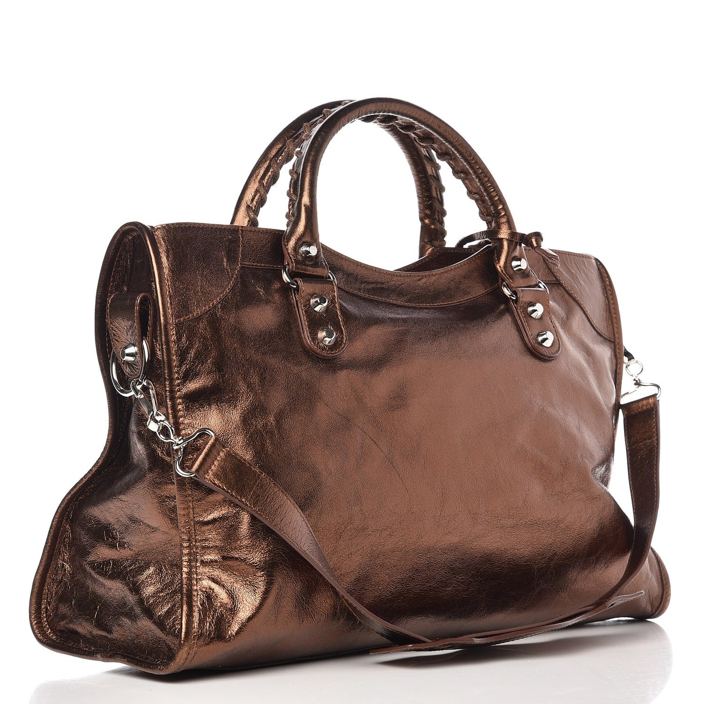 Metallic Agneau Classic Silver Hardware S City Sparkle Bronze