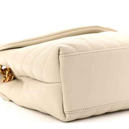Saint Laurent Calfskin Y Quilted Monogram Small Loulou Chain Satchel Crema Soft 9 of 10
