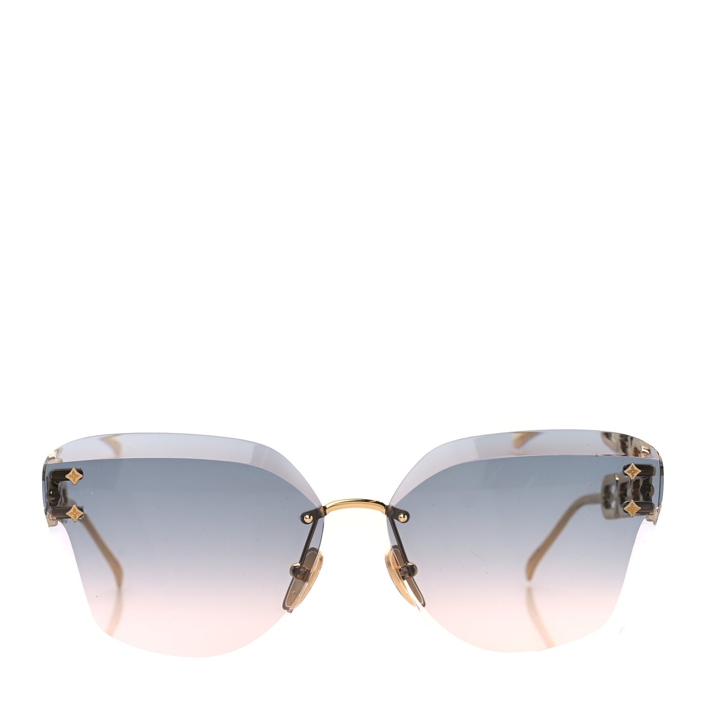 Metal Rimless LV Jewel Cat Eye Sunglasses Z1626U Gradient Blue