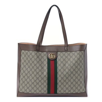 Gucci GG Supreme Monogram Web Ophidia Tote Brown 3 of 10