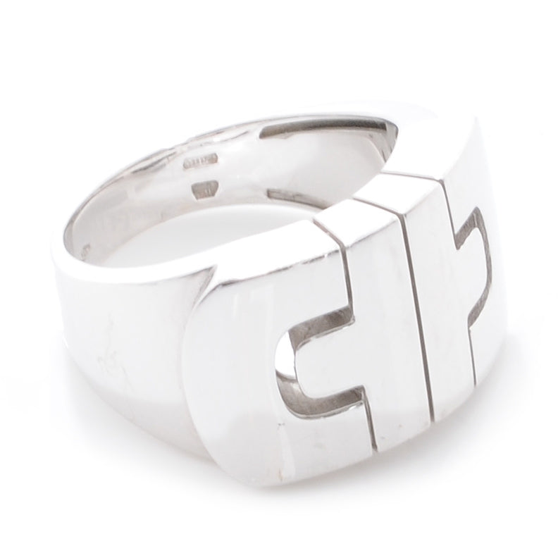 BVLGARI 18k White Gold Parentesi Ring 7.5