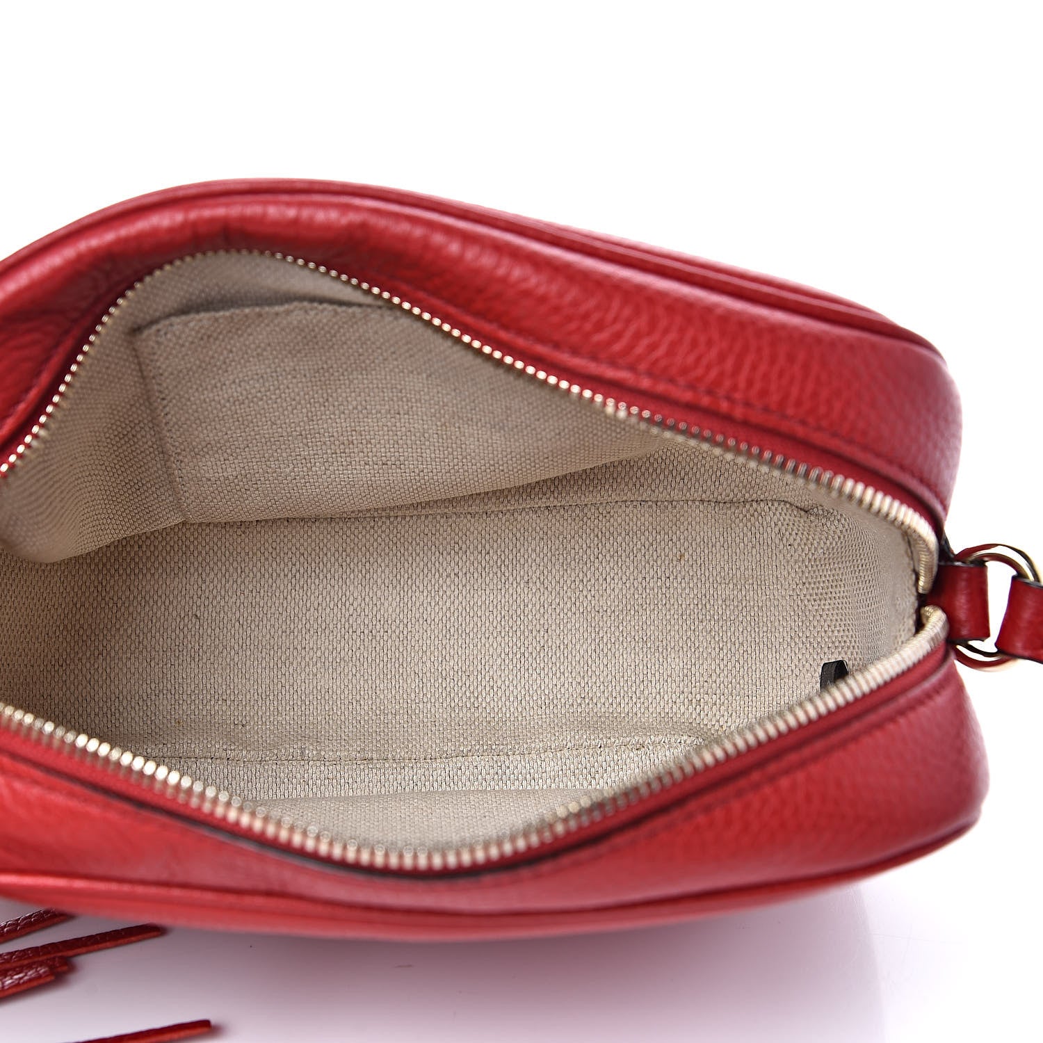 Gucci Pebbled Calfskin Small Soho Disco Bag Tabasco Red 5 of 11