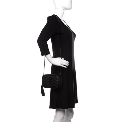 Saint Laurent Grain De Poudre Matelasse Monogram Mini Lou Camera Bag Black 2 of 12