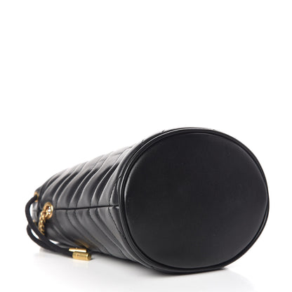 Gucci Calfskin Matelasse Mini GG Marmont 2.0 Bucket Bag Black 4 of 8