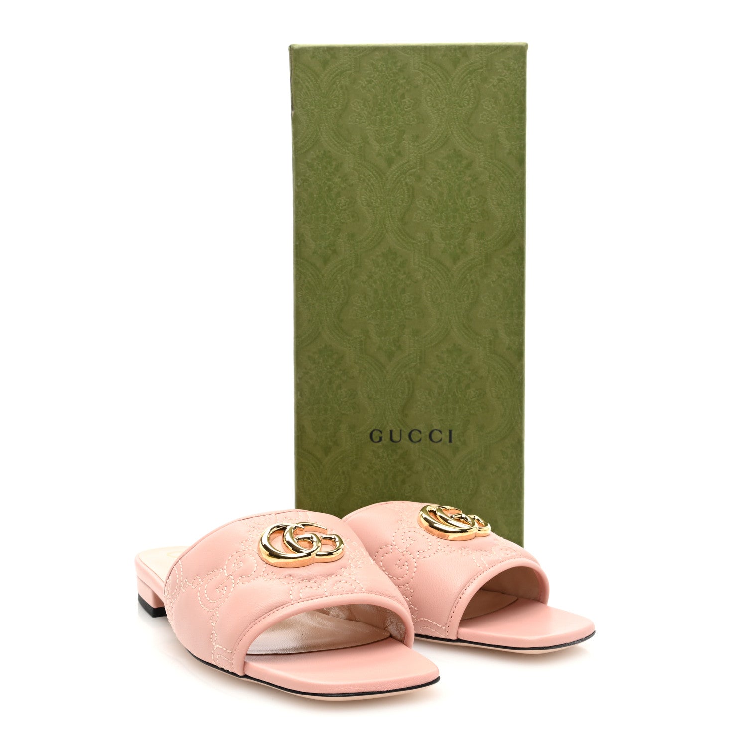 Gucci Nappa GG Matelasse GG Marmont Flat Slide Sandals 38 Perfect Pink 8 of 8