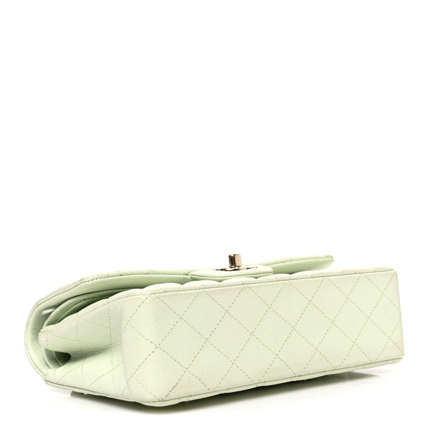 Chanel Caviar Quilted Small Double Flap Light Green 4 of 10