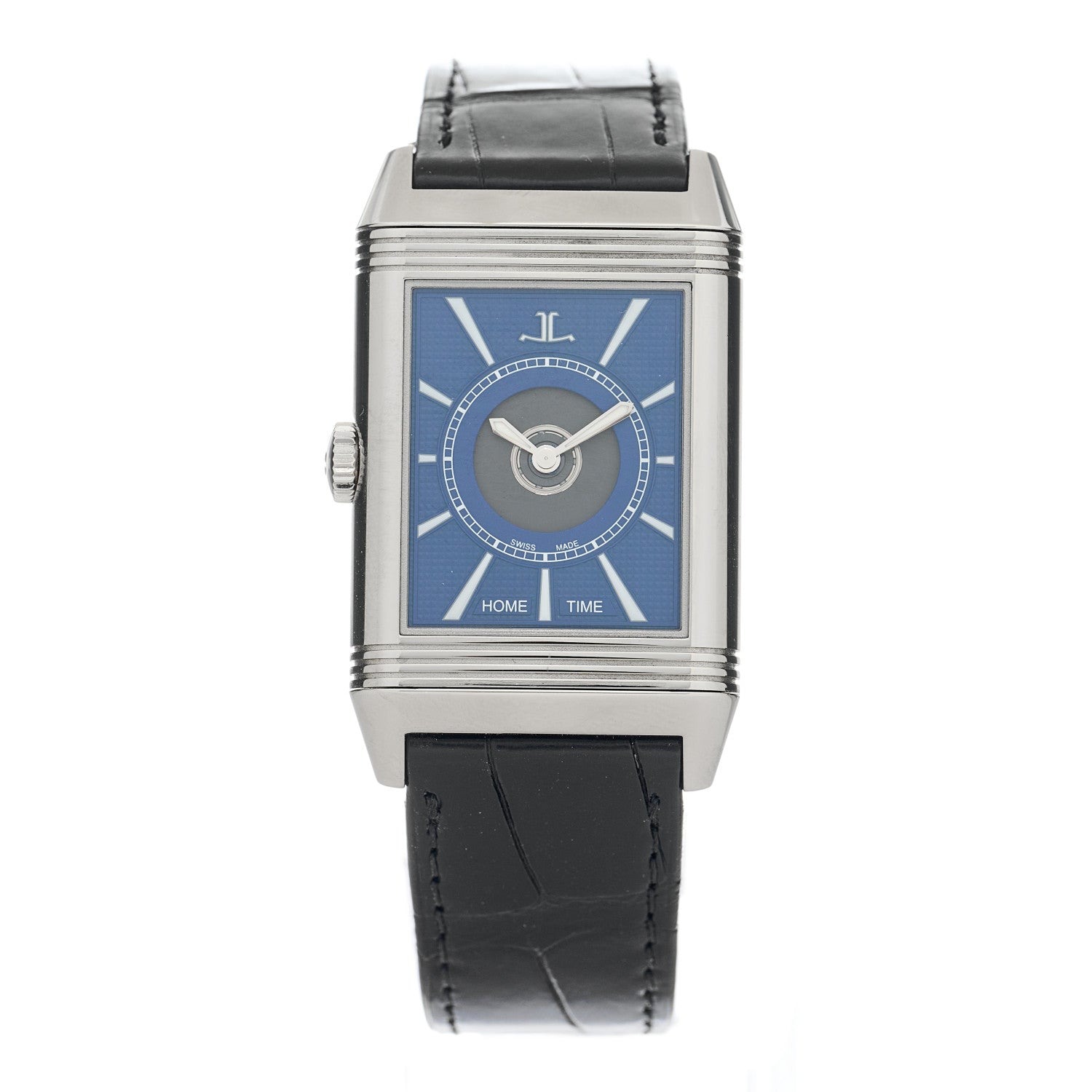 Jaeger-LeCoultre Stainless Steel Alligator 28.3mm Reverso Duoface Automatic Watch Q38384AB 2 of 6