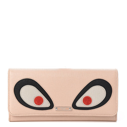 Fendi Vitello Elite Monster Continental Wallet Rosa Plaster 1 of 10