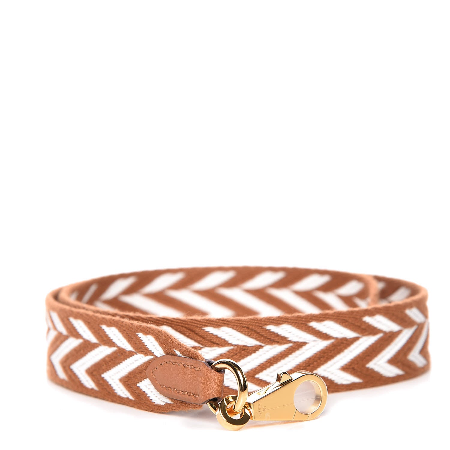 Hermes Toile Swift 25mm Sangle ZigZag Shoulder Strap Gold White 1 of 5