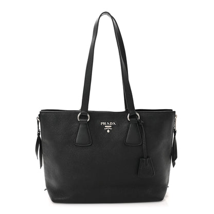 Prada Vitello Daino Tote Black 1 of 10