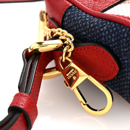 Gucci Canvas Sylvie Stripe Mini Ophidia Camera Bag Mystic White Hibiscus Red Maritime 11 of 11