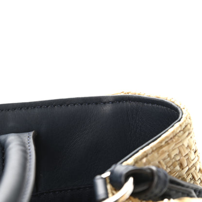 Fendi Woven Raffia Vitello Regular 2Jours Tote Natural Black 13 of 13